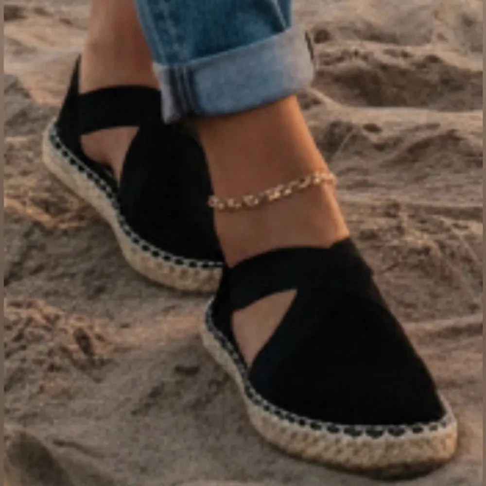 Anthropologie shoes | Fabiolas Black Suede Espadrille Sandals NWOB size 9.5